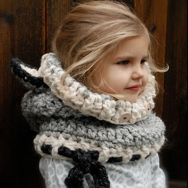 Kids Knitted Hat with Neck