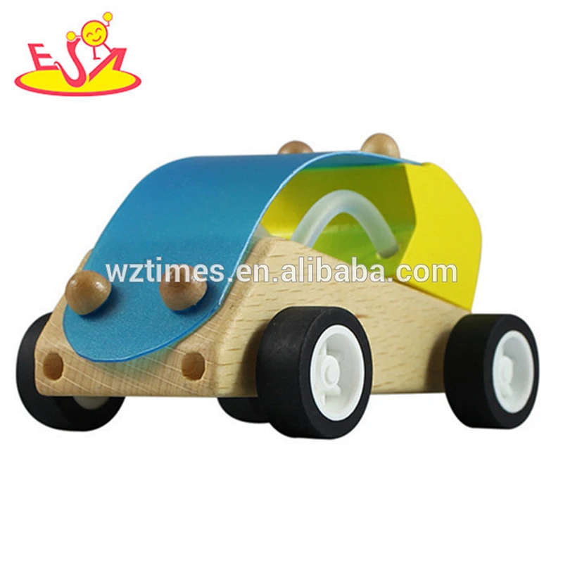 wholesale funny wooden small cars for toddlers best gift for kids wooden small cars W04A043