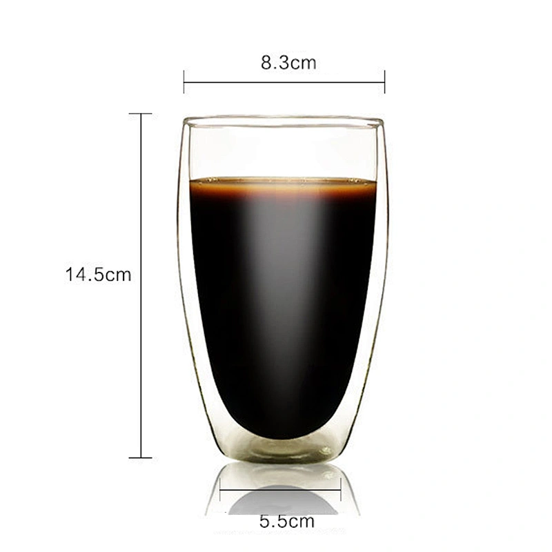 Wholesale Custom Heat Resistant Borosilicate Double Wall Glass Coffee Mugs Water Cup Tea Mug