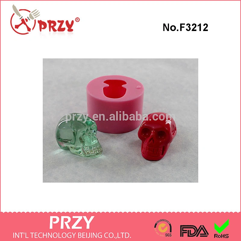 F3212 Skull Mold 3D Silicone Mould Crystal Skull for soap, resin, chocolate, polymer clay, wax