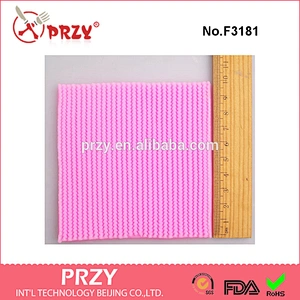 F3181 Fondant cake stuffed toy doll socks knitted sweater texture silicone mold silicone fondant mold