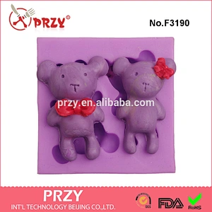 F3190 Winnie the couple handmade chocolate mold silicone mold baking tools kitchen