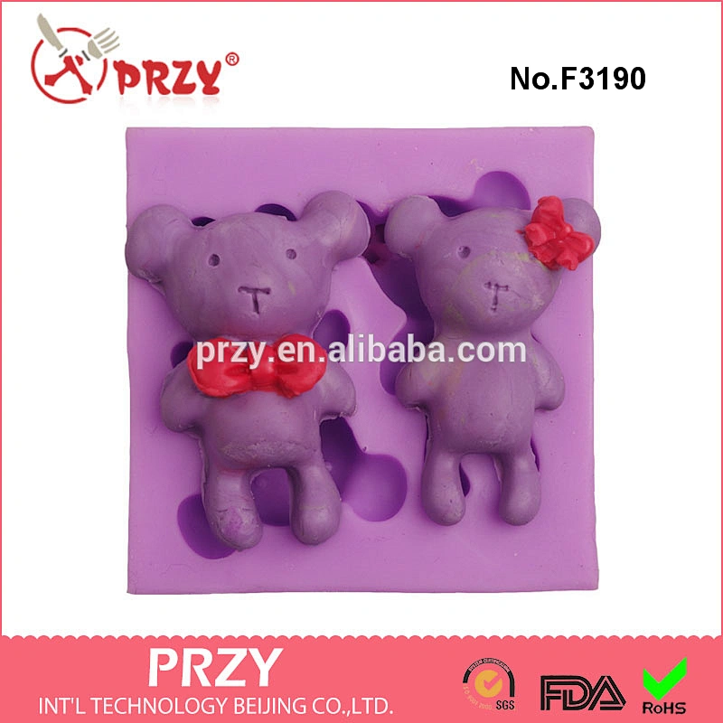 F3190 Winnie the couple handmade chocolate mold silicone mold baking tools kitchen