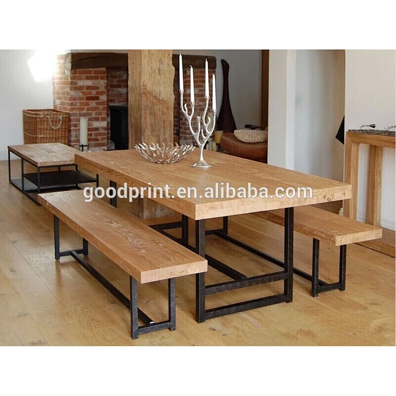 Chinese antique reclaimed oak wood natural dining table