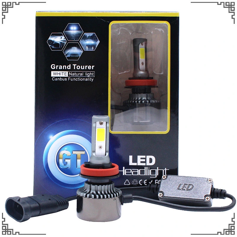 2017 Auto Parts Led Car Headlight H1 H3 H4 H7 H13 9007 9005 9006 GT 12v 24v 6000K Led Headlight Bulbs H11 80W 8000LM