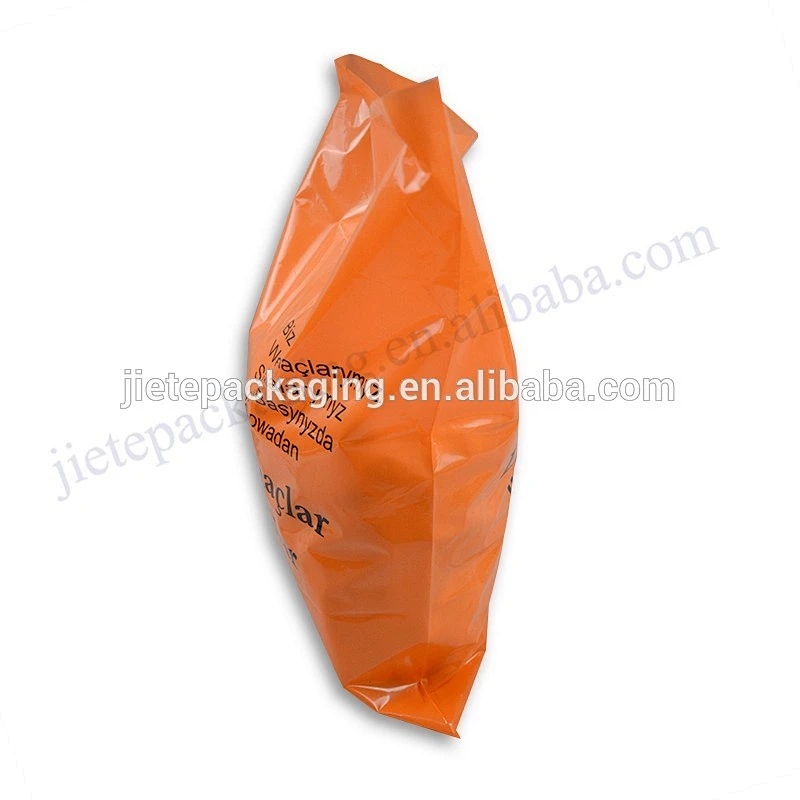 Orange PE plastic garment shopping bag for promotion