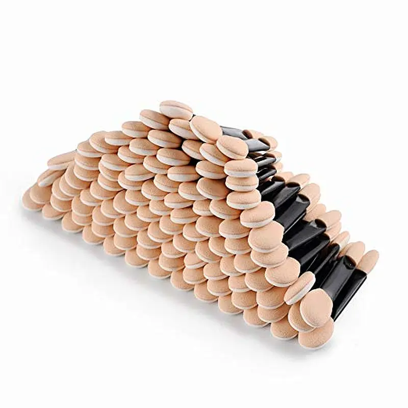 Promotional makeup applicator Double-end Eye Shadow Eyeliner Brush Sponge with glitter handle