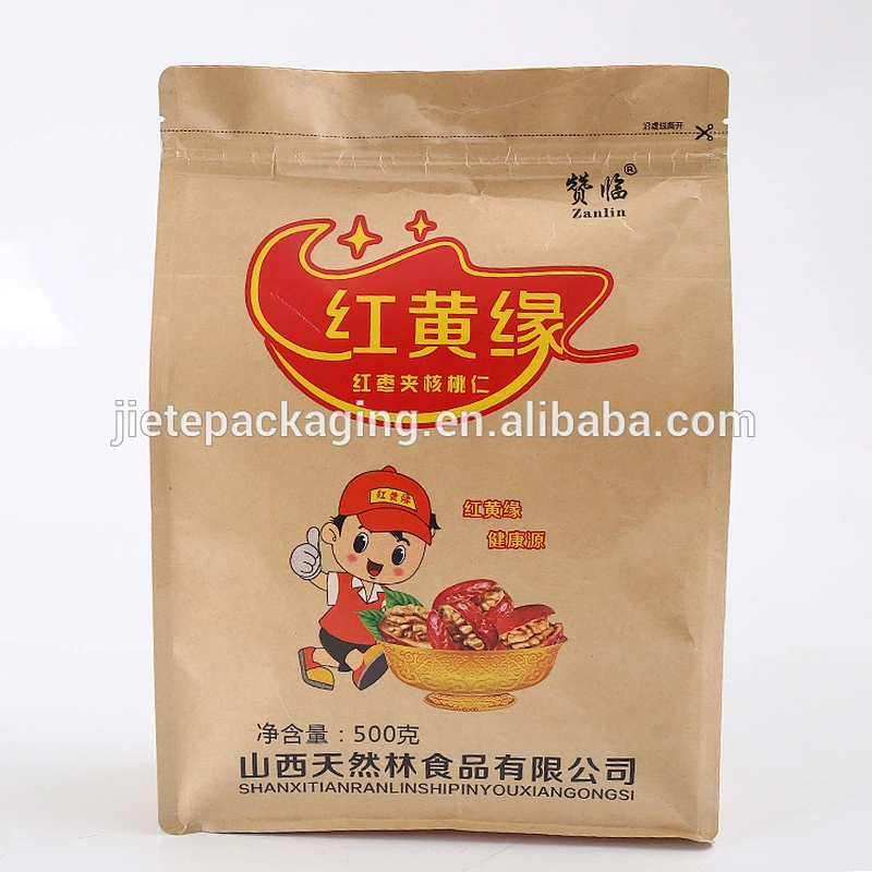 Stand up ziplock pouch food bag,ziplock stand up kraft paper bag