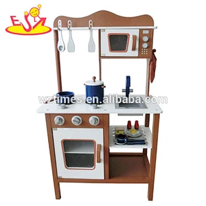 Wholesale customize pink color wooden girl kitchen toy for children W10C045