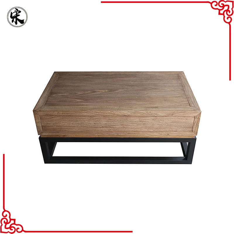 wholesale vintage industrial rustic reclaimed wood furniture, iron leg coffee table