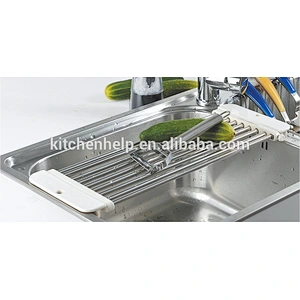 S/S+ABS 17*44*2 Retractable Stainless Steel Kitchen Water Drain Rack