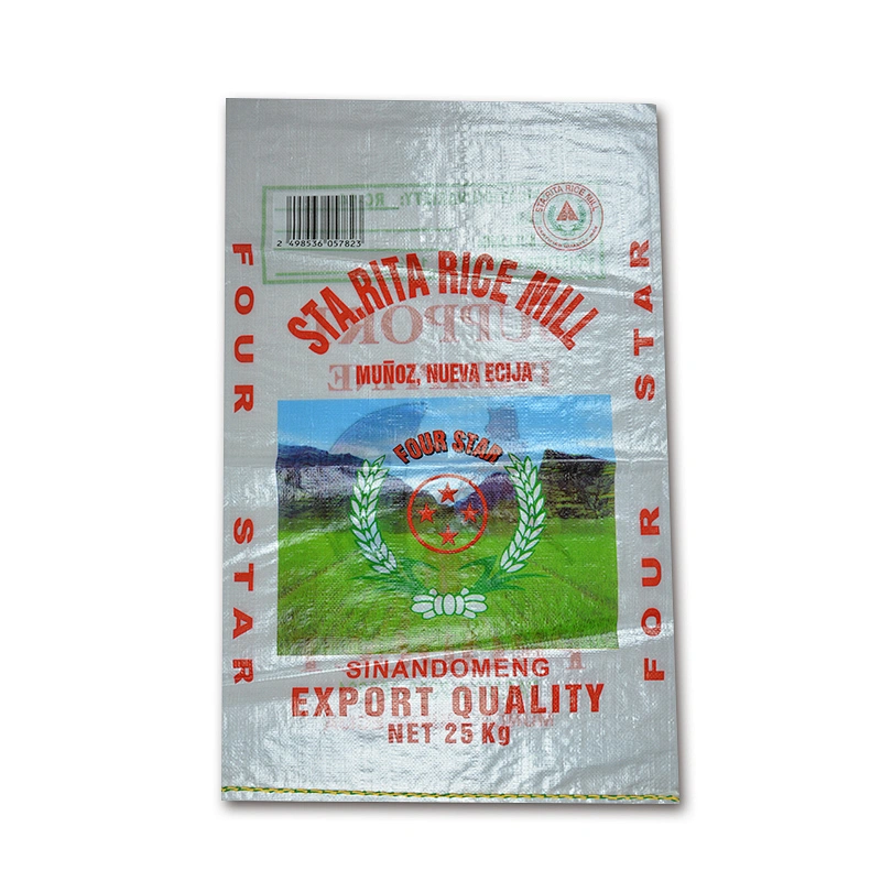 Custom wholesale 25kg transparent white plastic printed pp woven bag