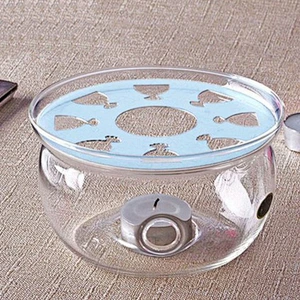 Hot Sale heat-resisting glass pot warmer base teapot heater round shape candlestick Teapot Coffee Water Flower Tea Set