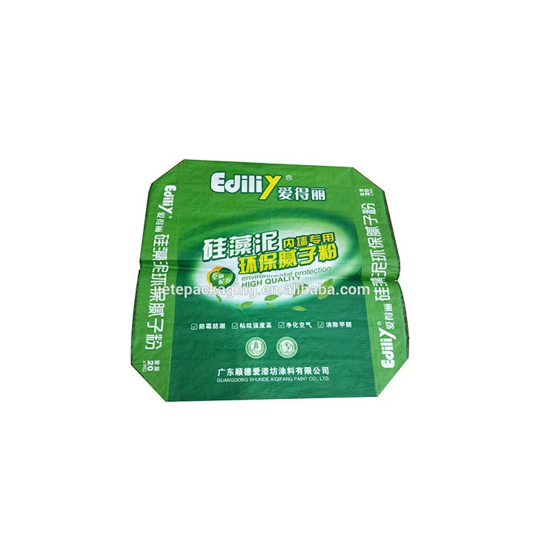 Construcstion use 20kg mate film laminated pp woven cement bag with valve mouth for wall putty,tile adhesive,dry motar