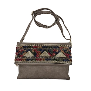 Custom Ethnic Embroidered PU Crossbody Bag Women Shoulder Bag