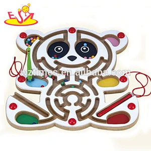 wholesale high quality baby wooden magnetic maze funny kids wooden magnetic maze W11H007
