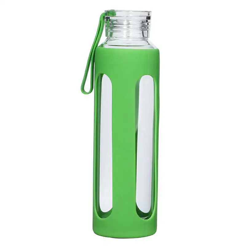 High quality high borosilicate creative glass reusable bottles ant-heat with glass lid for home