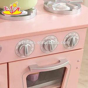 2018 Hot Pink Holz moderne Küche Spielzeug Set für Mädchen W10C363