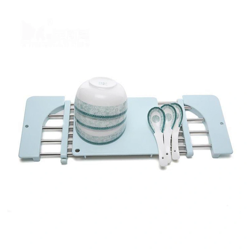 Competitive price kitchen sink shelf stainless steel drying rack plastic dish drainer