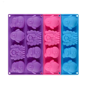 8 Cavity animal with snowman Christmas series Silicone Mold ,baking mould