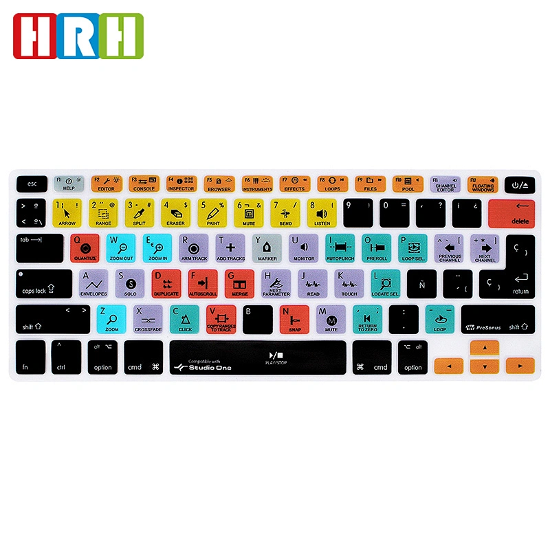 OEM Products studio one hotkeys keyboard skin Hot key Dust-proof Spanish Laptop Keyboard Custom Skins For Mac Book Pro 13