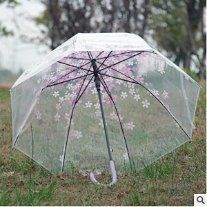 Wholesale Promotion Clear Dome Transparent Umbrella Promotional Woman Kid Umbrella