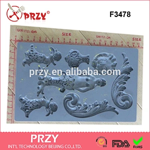 F3478 Beauty and the beast silicone fondant mold silicone molds for cake decoration