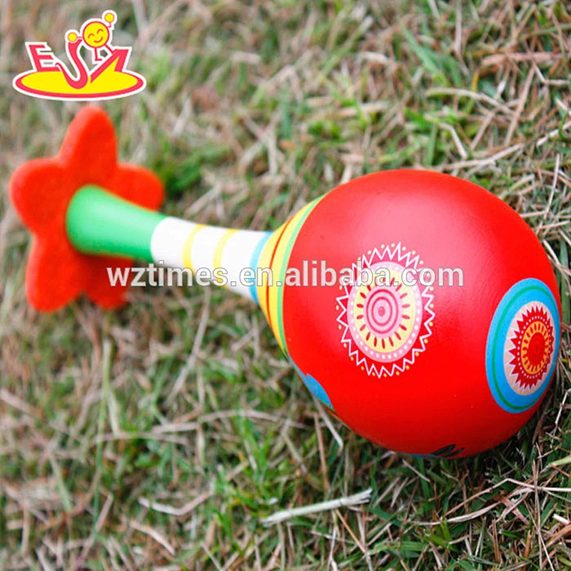 2018 wholesale children wooden toy maraca multi-function baby wooden toy maraca fashion kids wooden toy maraca W07I124