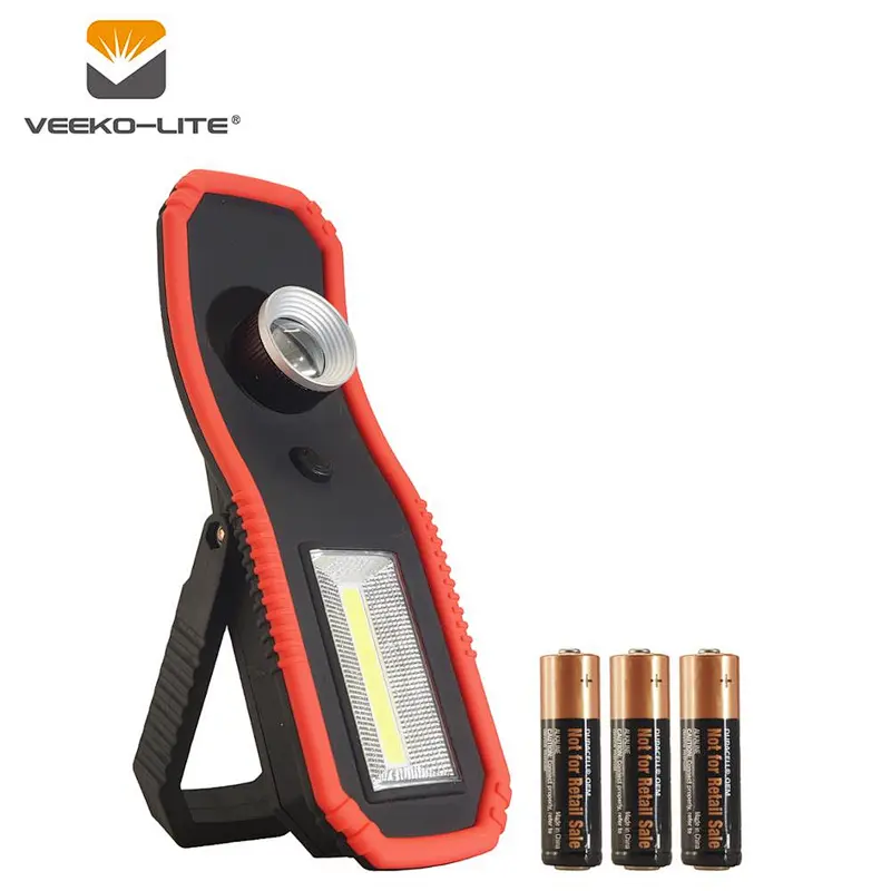 2018 hot selling 3AA battery Aluminium+Rubber working light 3W COB LED 120 lumens With zoom lens