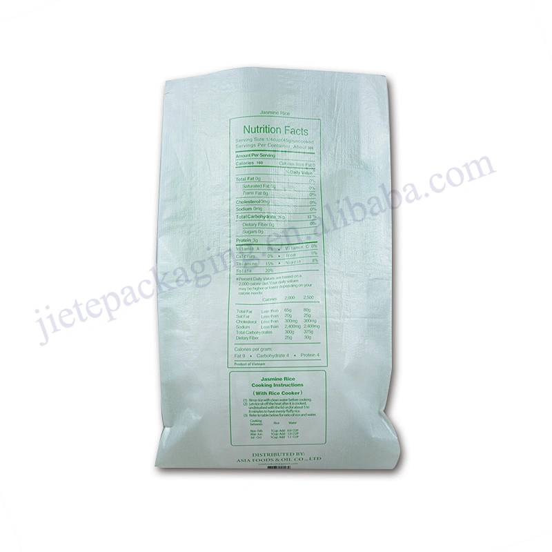 Raw material customized plastic bopp laminated 25kg thailand Jasmine rice bag factory sale