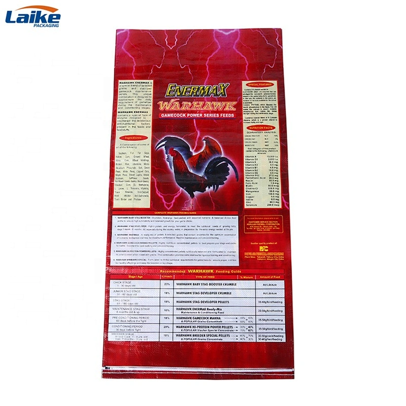 High quality pp woven plastic chicken feed bag 50kg bulk big feed bag