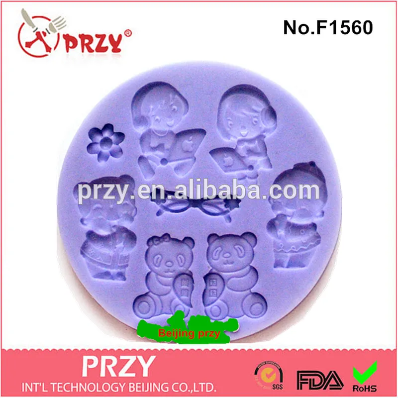 2015 hotsale funny baby shape silicone cake mold