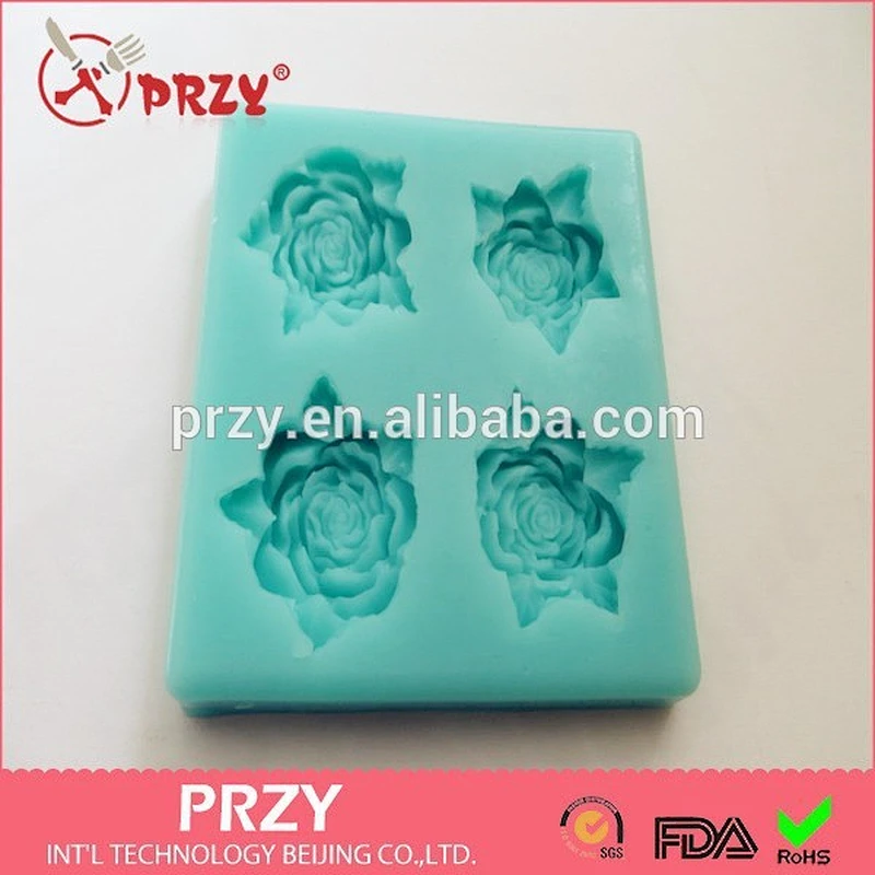 Rose shaped cake decorating silicone fondant mold