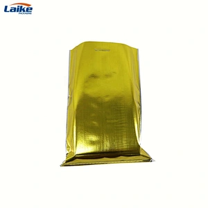 Eco friendly gold foil laminated tea packaging seed rice wheat flour  pp woven sack bag