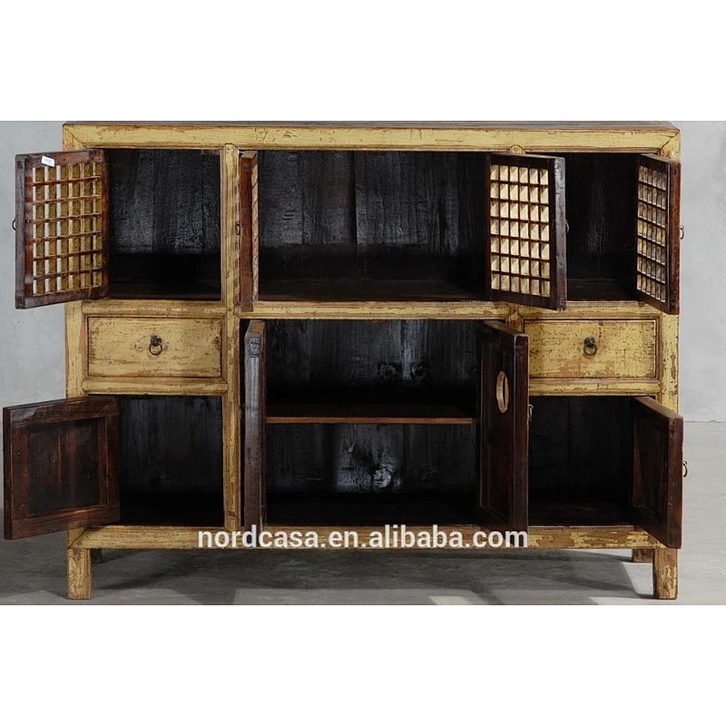 Chinese antique natural reclaimed solid wood Cabinet