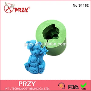 Model S1162 Christmas teddy bear handmade 3d silicone decorative soap mold