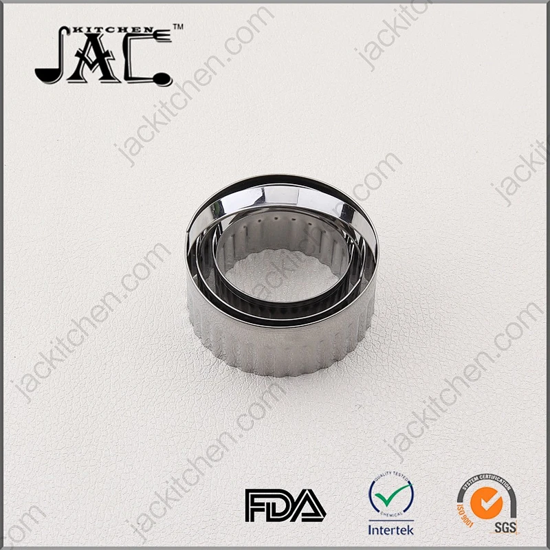 Food Quality 3 Pieces Reusable Stainless Steel Biscuit Cutter