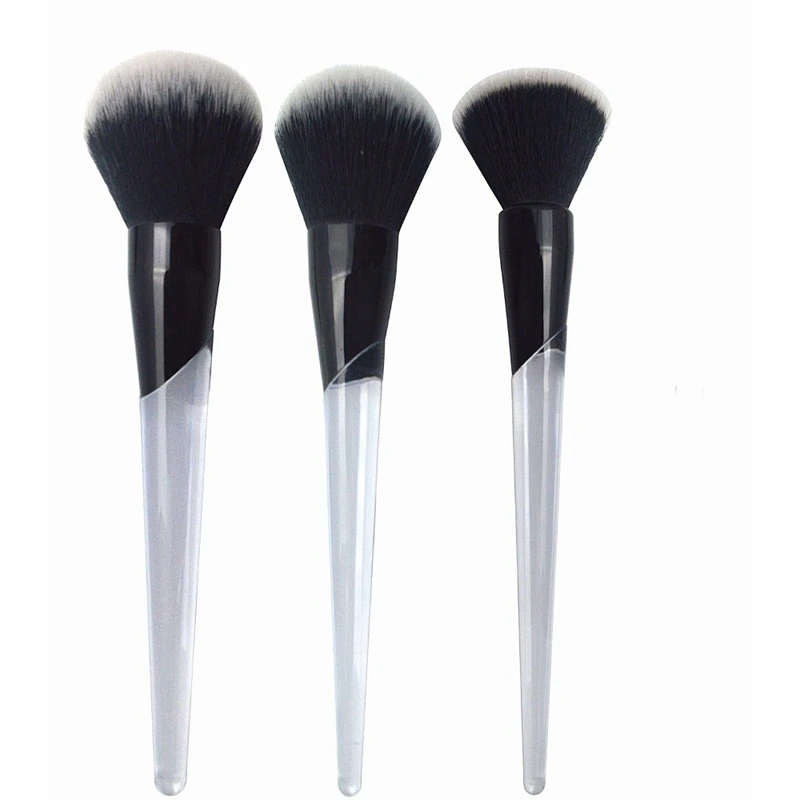 Professional 7pcs transparent handle synthetic hair custom logo makeup brush set