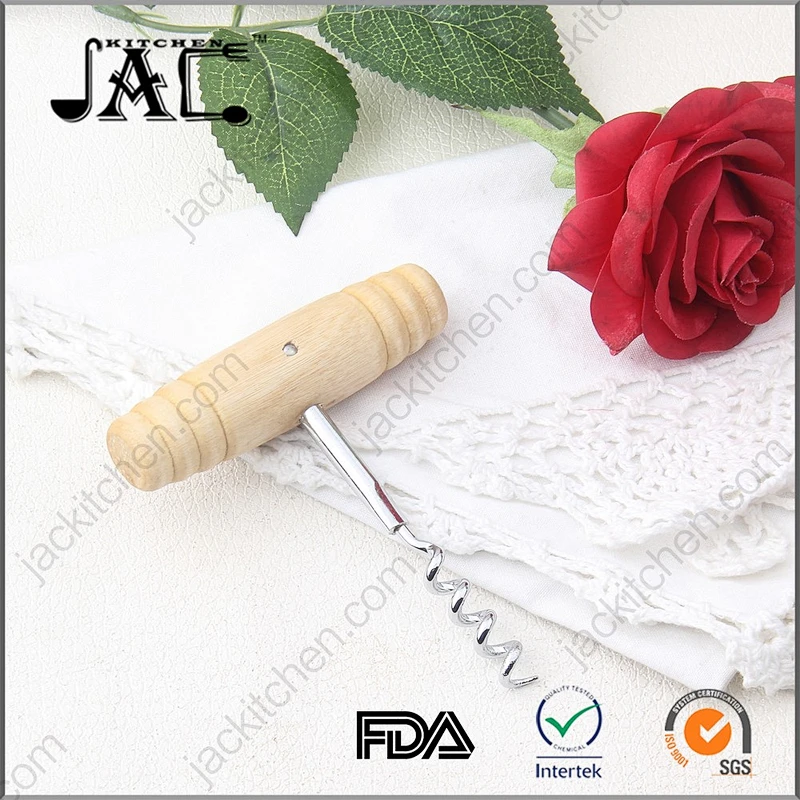 High Quality Stainless Steel Wine Corkscrew with Wood Handle