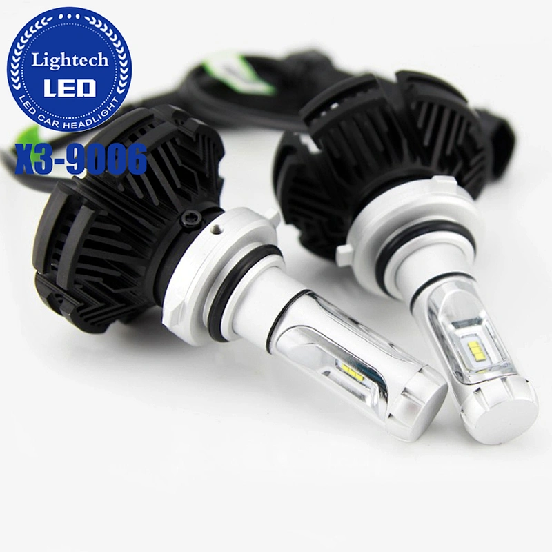 Automotive LED headlight High Power 50W Fanless 3 Color Headlights HB4 9006 Led Headlight Kits