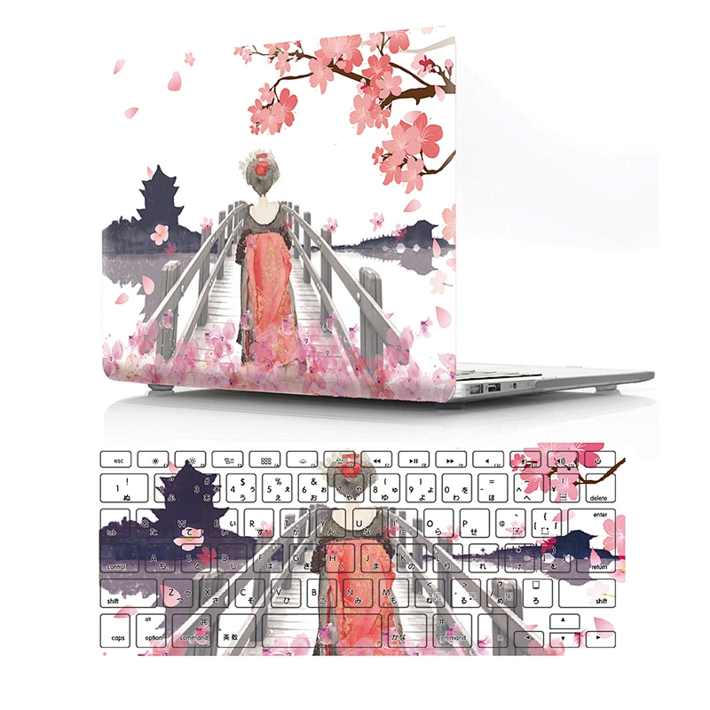 2 in 1 laptop Kimono custom Hard Laptop Case Shell laptop case pu and for macbook case silicon Keyboard Cover for macbook pro 13
