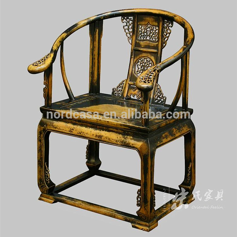 chinese office double color wooden armchair