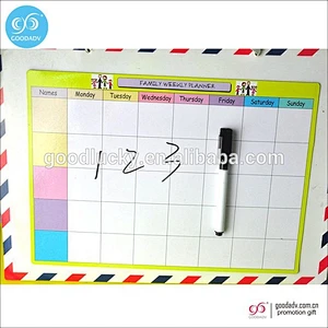 Advertising gift cheap custom weekly planning chart magnetic timetable