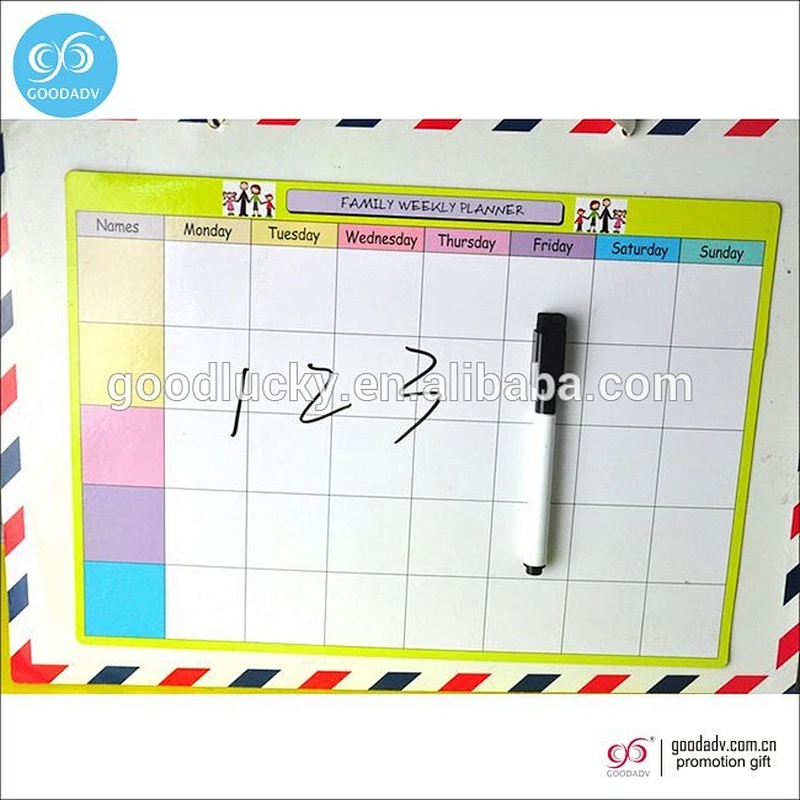 Advertising gift cheap custom weekly planning chart magnetic timetable