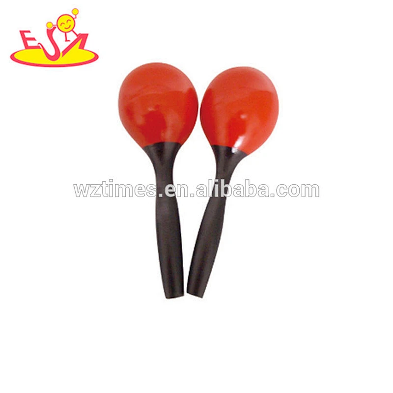 Wholesale cheap baby wooden musical maracas most popular kids wooden musical maracas for sale W07I054