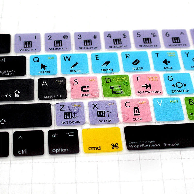 China Product Washable Propellerhead Reason Silicone Keyboard cover for macbook pro skin Laptop Keyboard Cover Touch Bar