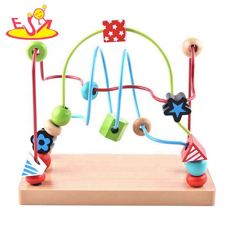 2018 Hot sale educational wooden busy beads toys for toddlers W11B209