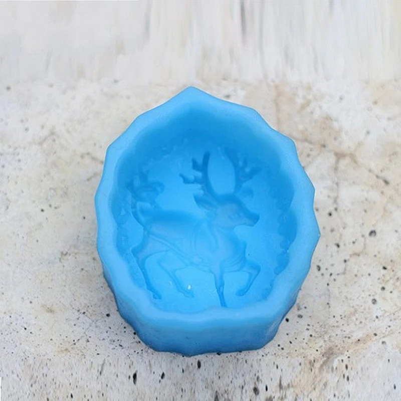 Christmas Deer pattern Soap Mold Handmade soap Candle Candy Cake Chocolate mold Silica
