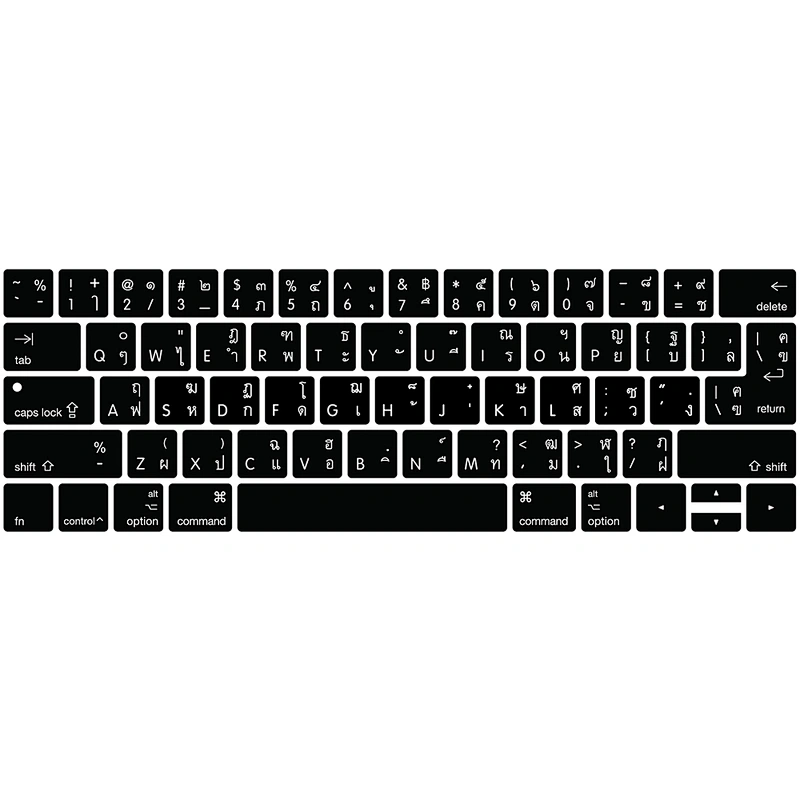 US/EU custom silicone keyboard cover thai Keyboard Protector skin for Macbook Pro 13 15 Touch Bar A1706 A1707 A1989 A1990