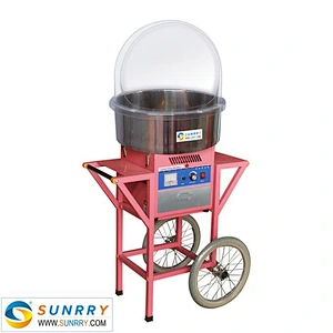 2018 Commercial Cotton Candy Floss Maker Machine with Cover and Cart